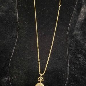 Swiss Coin Watch Necklace with 1945 Mercury Dime